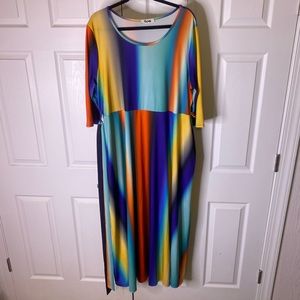 3x plus size maxi dress tie dye vibrant colors